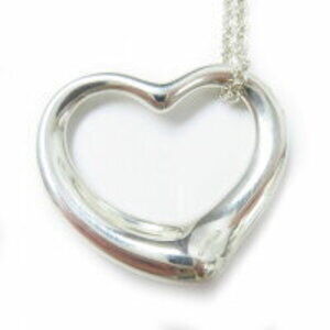 TIFFANY Co Open Heart Necklace Pendant Sterling Silver weighing